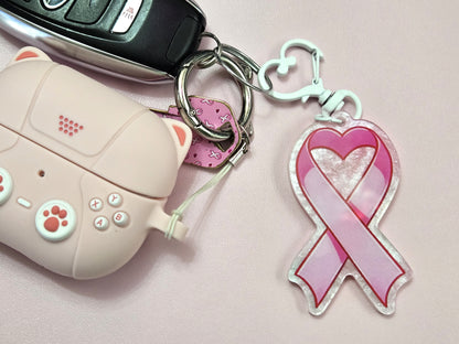 ♡ Breast Cancer acrylic charm keychain ♡