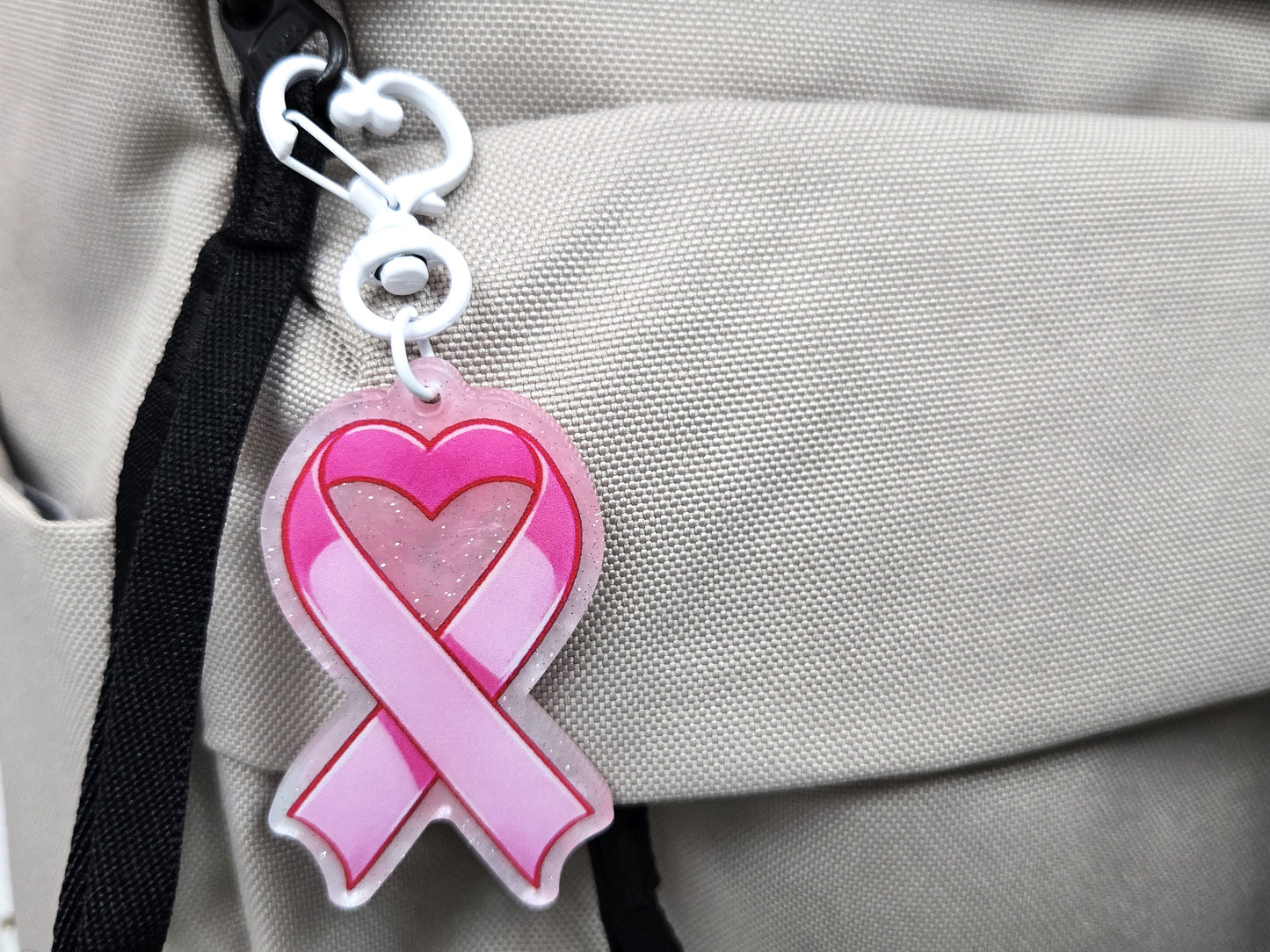 ♡ Breast Cancer acrylic charm keychain ♡