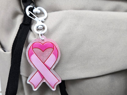 ♡ Breast Cancer acrylic charm keychain ♡