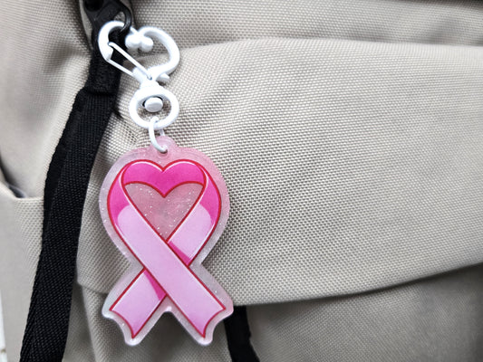 ♡ Breast Cancer acrylic charm keychain ♡