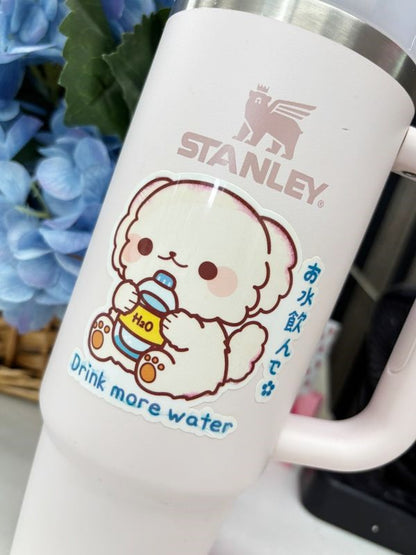 水を飲ん drink more water 💧- SEMI GLOSSY WHITE