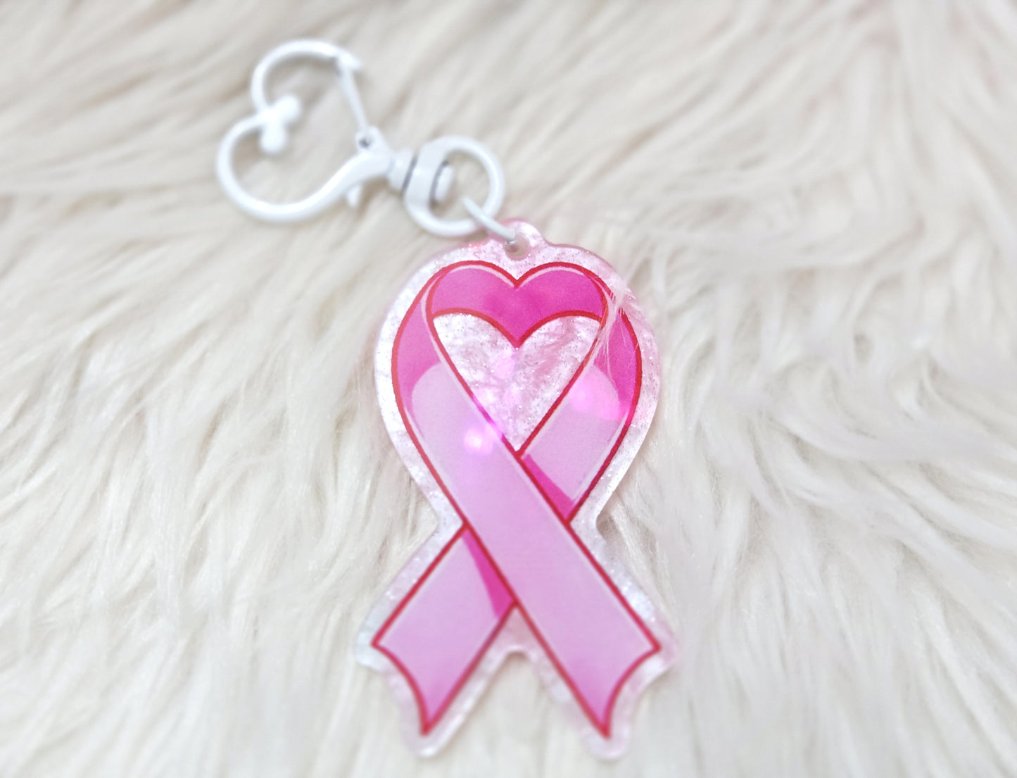 ♡ Breast Cancer acrylic charm keychain ♡