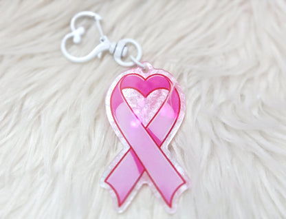♡ Breast Cancer acrylic charm keychain ♡