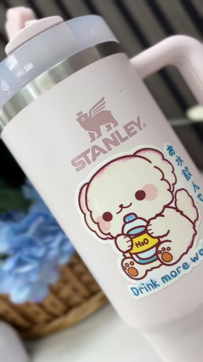 水を飲ん drink more water 💧- SEMI GLOSSY WHITE