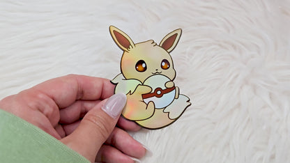 ✿ eevee holding pokeball themed