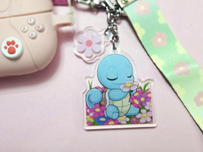 ✿ blissful fields ✿ - double acrylic charm keychain & flower lanyard