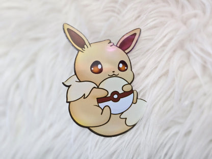 ✿ eevee holding pokeball themed