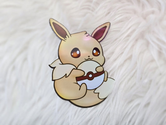 ✿ eevee holding pokeball themed