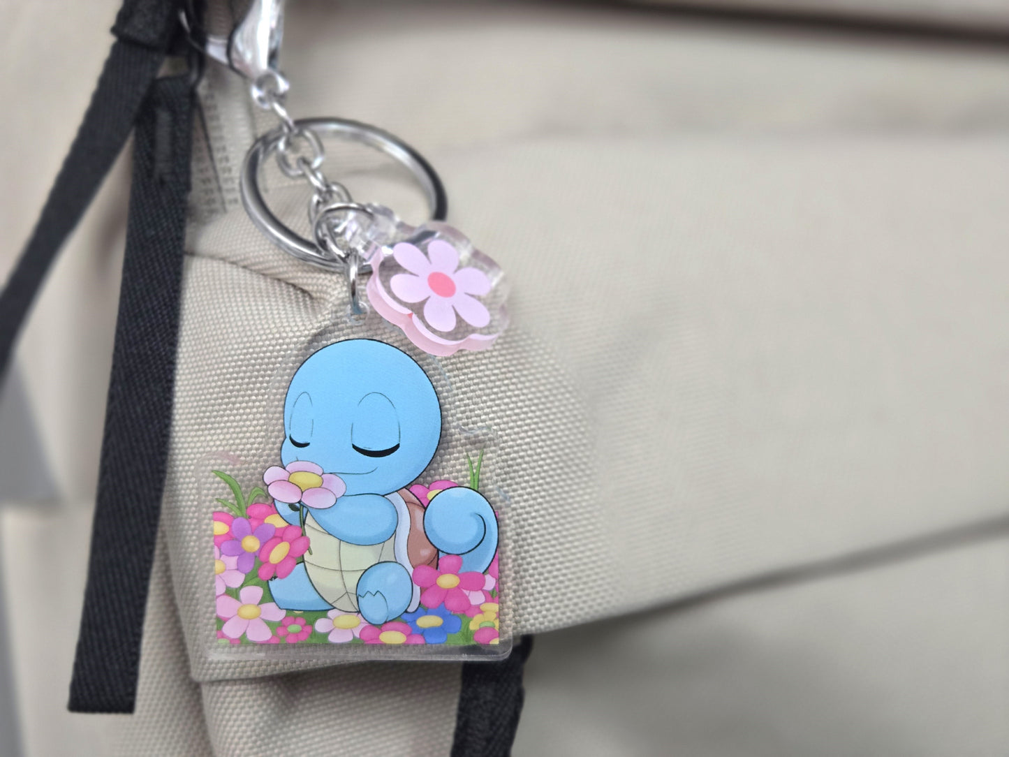✿ blissful fields ✿ - double acrylic charm keychain & flower lanyard
