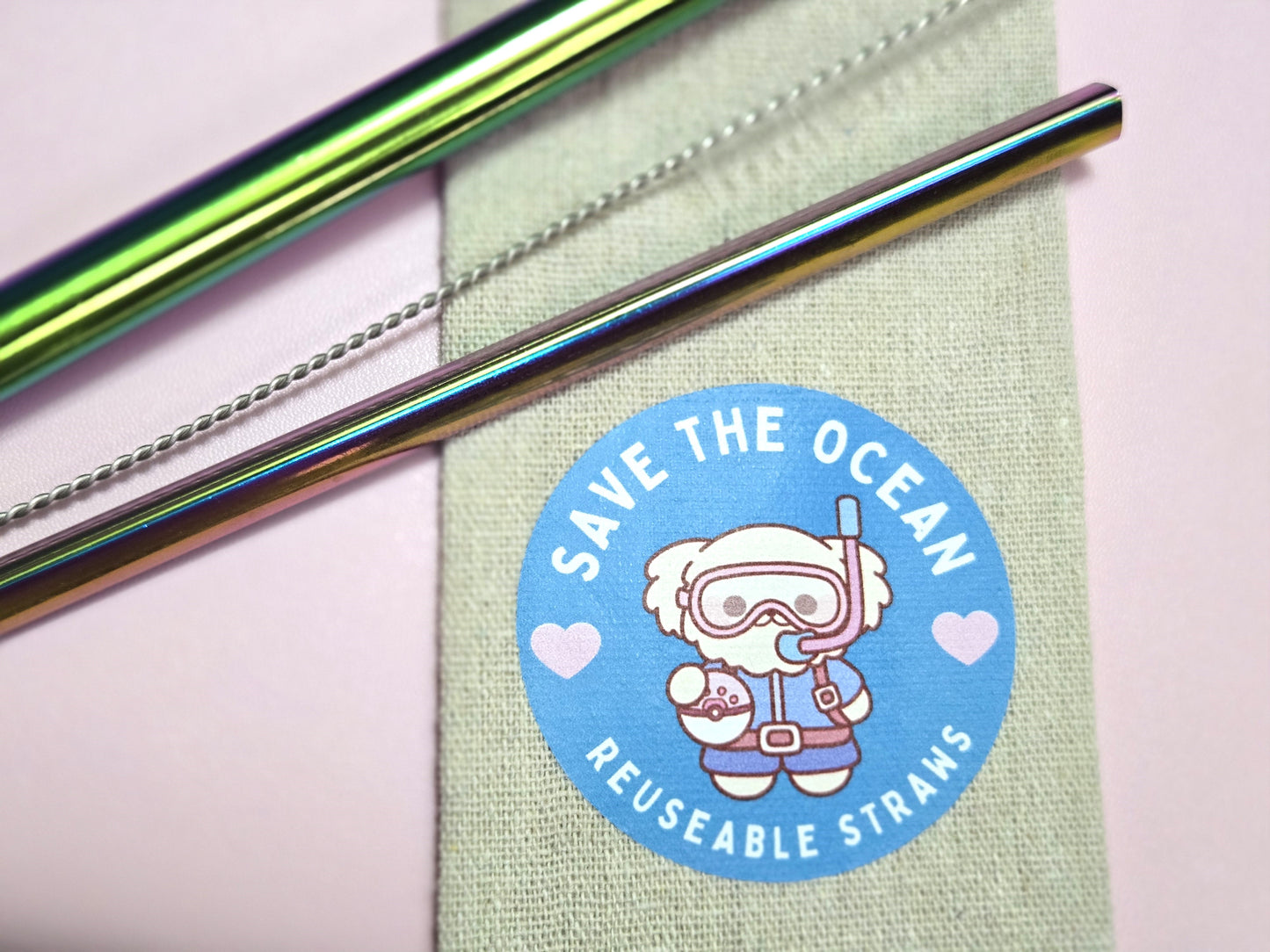 eco-friendly Heart Shaped Metal Straw