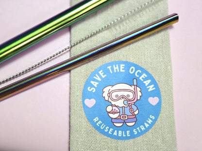 eco-friendly Heart Shaped Metal Straw