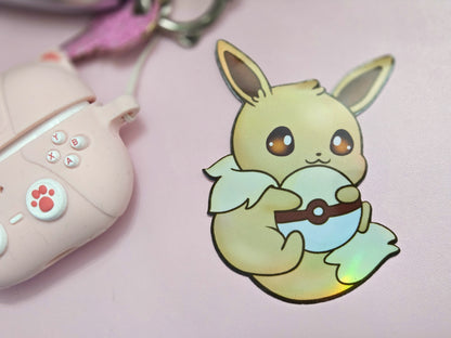 ✿ eevee holding pokeball themed